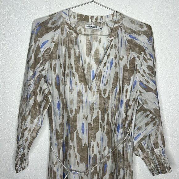 Elegant Blue and Brown Maxi Dress - Picture 4 of 13